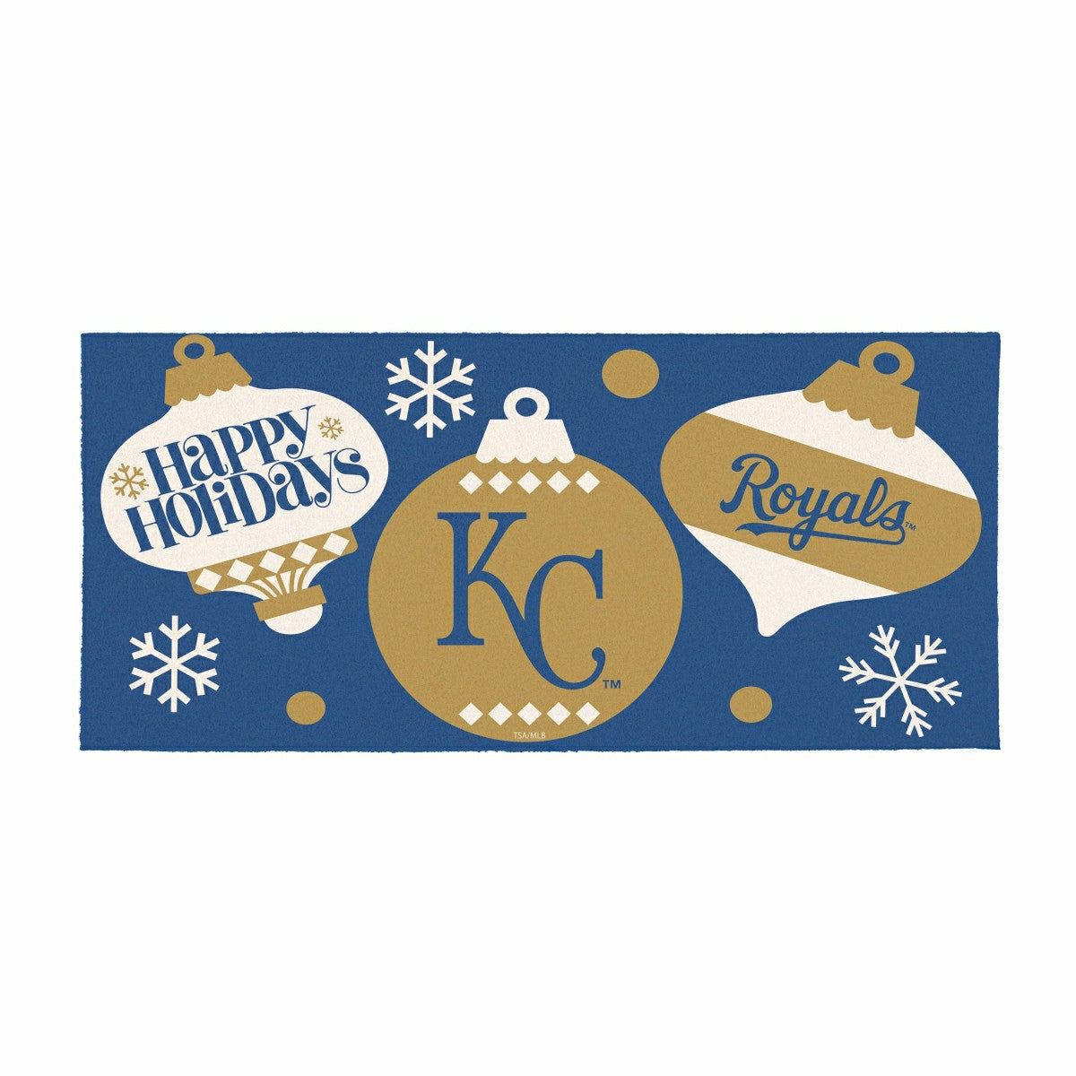 Kansas City Royals Holiday Flocked Coir Sassafras Switch Mat, 22"x10", MLB