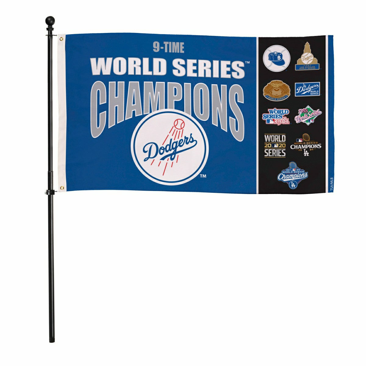 Los Angeles Dodgers Single Sided Flag w/ 2 Grommets, 3'x5' Multi Win F, MLB, Home