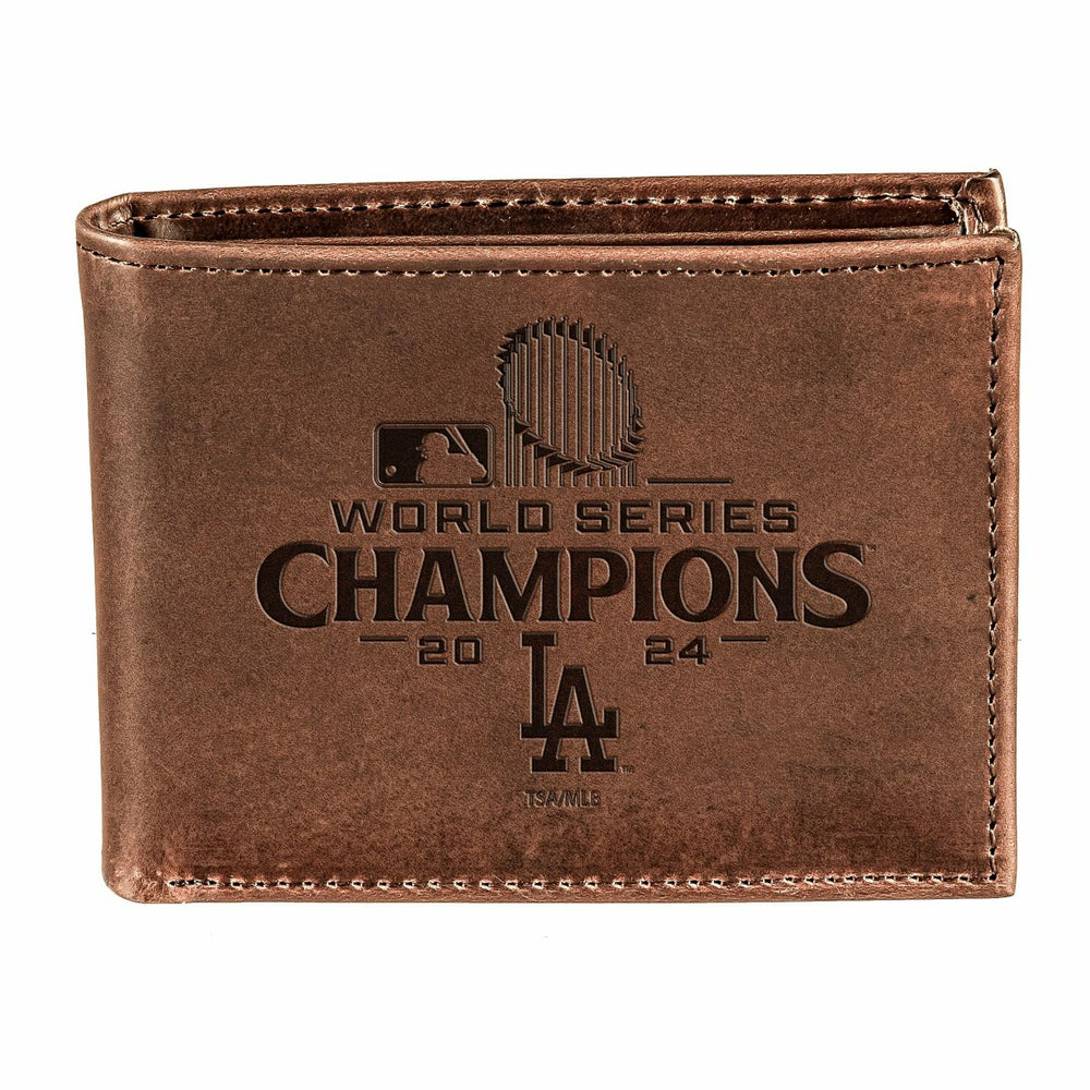 Los Angeles Dodgers Bi-Fold Wallet, Brown, World Series Champions 2024, MLB, Home