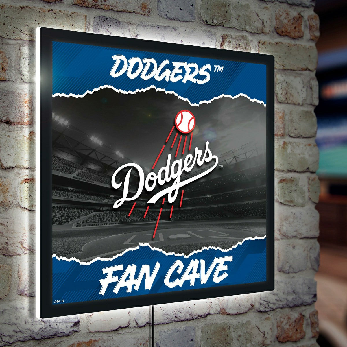 Los Angeles Dodgers 23"H x 23"L LED Wall Decor, Edgelite, Square, MLB, Home