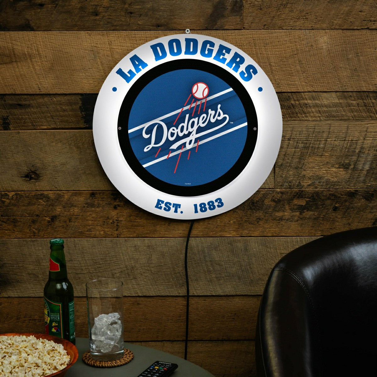 Los Angeles Dodgers, Metal Lite, Round, MLB