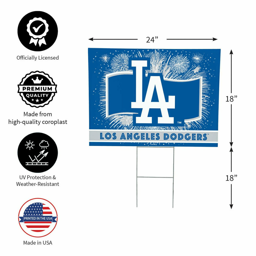 Los Angeles Dodgers Yard Sign, Patriotic, MLB, Home