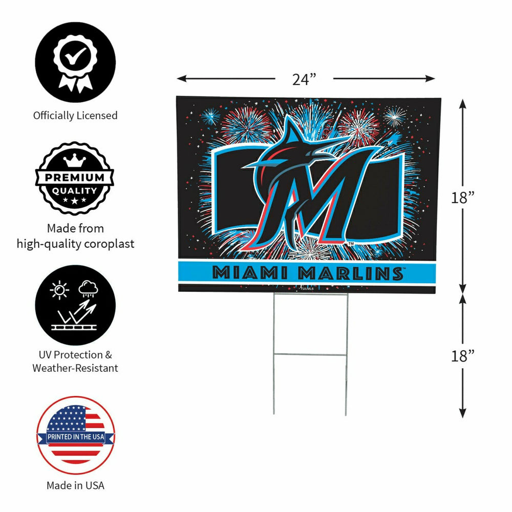 Miami Marlins Yard Sign, Patriotic, MLB, Home