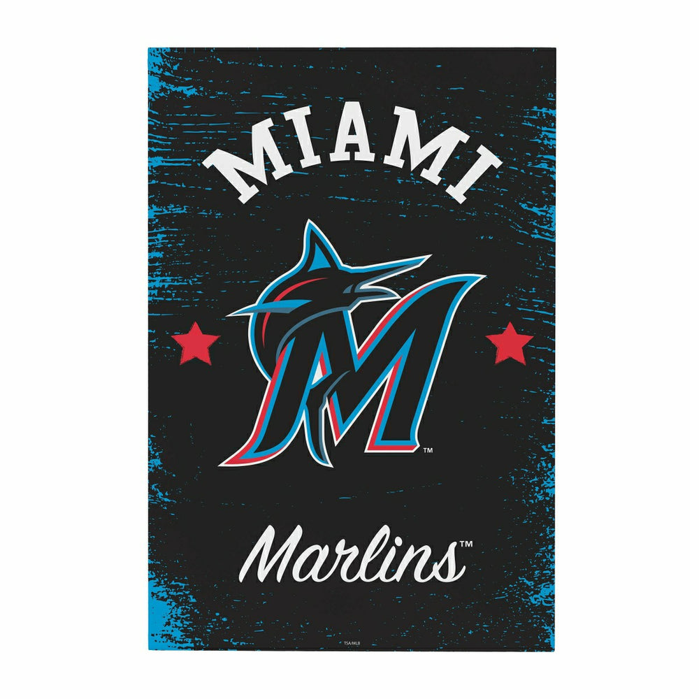 Miami Marlins Wood Wall Sign, 16x24, MLB, Home