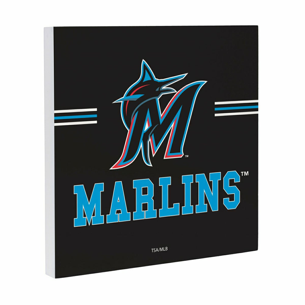 Miami Marlins Wood Wall Sign, 12x12, MLB, Home