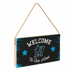 Miami Marlins Wood Wall Sign, 6x11, MLB, Home