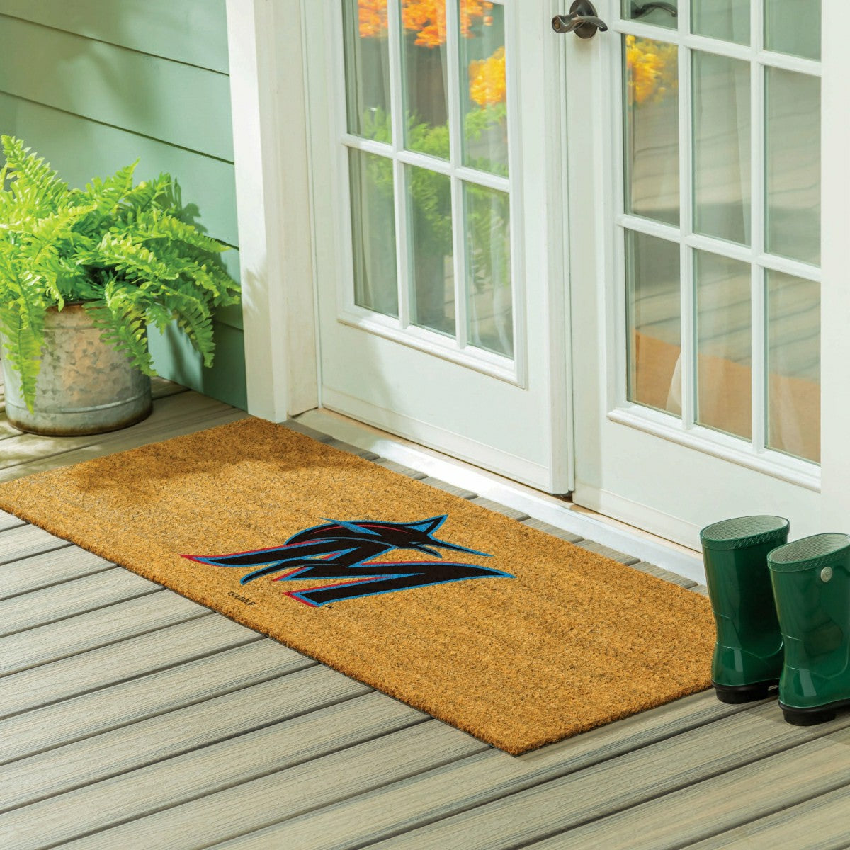 Miami Marlins Extra Large Full Color Coir Mat, 60"x24", MLB
