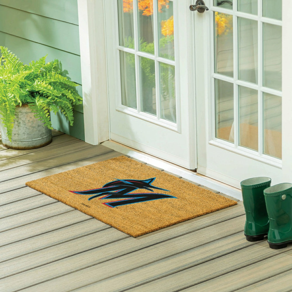 Miami Marlins Large Full Color Coir Mat, 36"x24", MLB