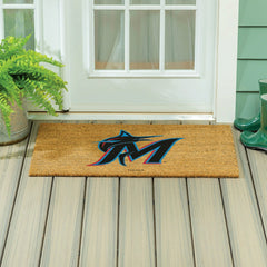 Miami Marlins Large Full Color Coir Mat, 36"x24", MLB