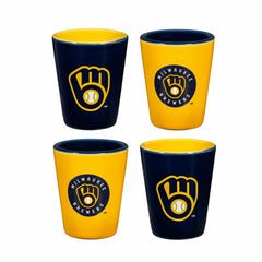 Milwaukee Brewers 4-Piece Ceramic 2oz. Shot Glass Set, MLB, Home
