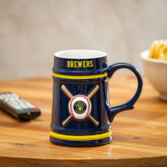 Milwaukee Brewers Ceramic Stein Cup, 24oz, MLB, Home