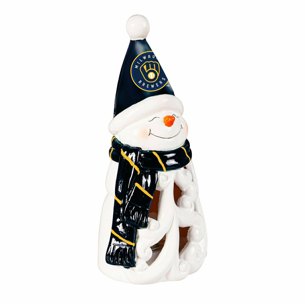 Milwaukee Brewers Snowman LED Statuary, 8", MLB, Home