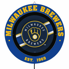 Milwaukee Brewers, Metal Lite, Round, MLB
