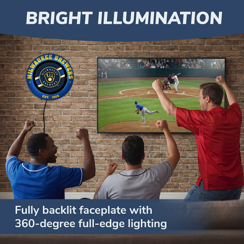 Milwaukee Brewers, Metal Lite, Round, MLB
