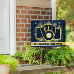 Milwaukee Brewers Yard Sign, Patriotic, MLB, Home