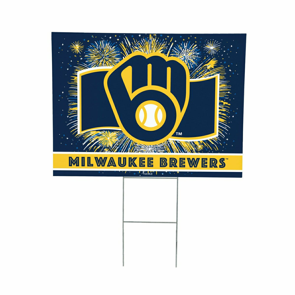 Milwaukee Brewers Yard Sign, Patriotic, MLB, Home