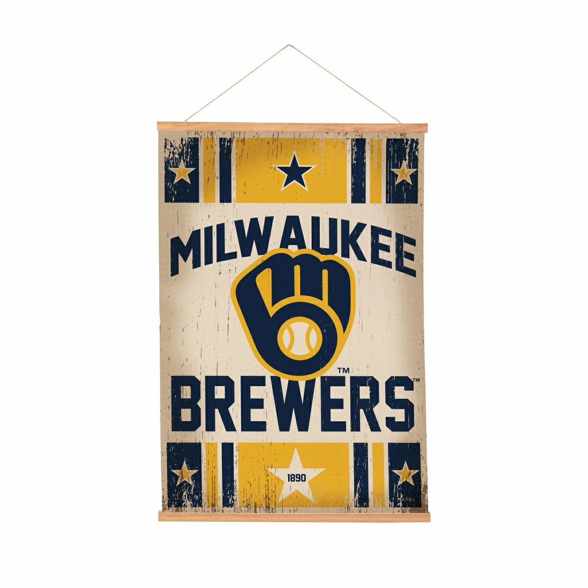 Milwaukee Brewers, Canvas Wall Tapestry, Medium, 36x24, MLB, Home