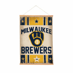 Milwaukee Brewers, Canvas Wall Tapestry, Medium, 36x24, MLB, Home