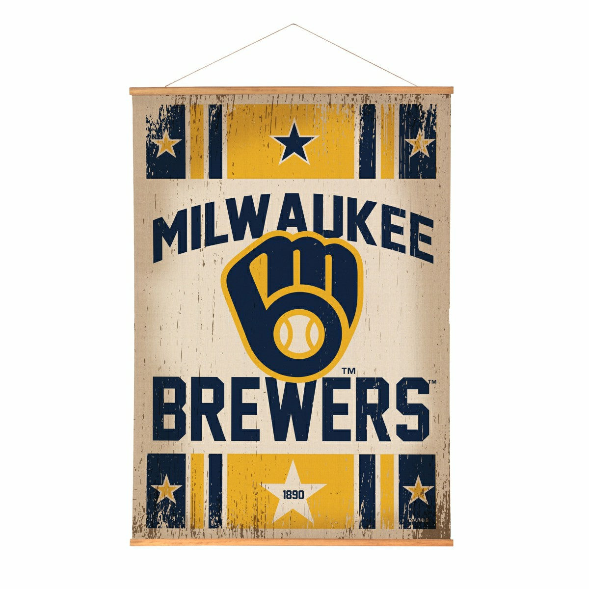 Milwaukee Brewers, Canvas Wall Tapestry, Large, 54x36, MLB, Home