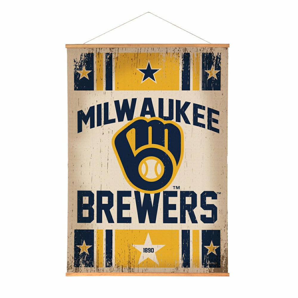 Milwaukee Brewers, Canvas Wall Tapestry, Large, 54x36, MLB, Home