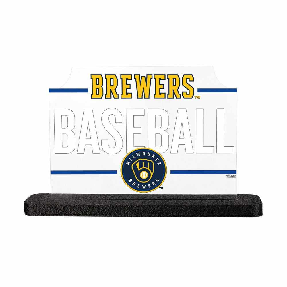 Milwaukee Brewers Baseball Rectangle Desklite LED Decor, MLB, Home