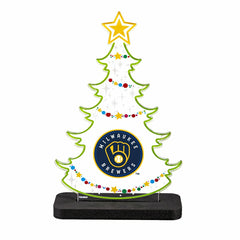 Milwaukee Brewers Baseball Holiday Tree Desklite LED Decor, MLB, Home