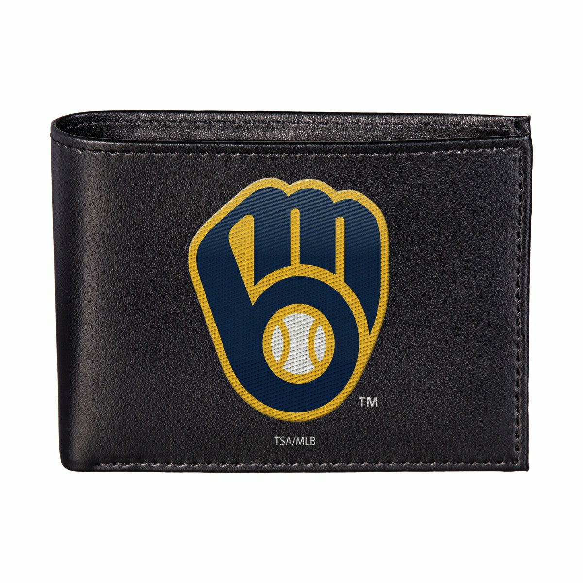 Milwaukee Brewers Black Bi-Fold Embroidered Wallet w/ RFID Blocking, MLB, Home