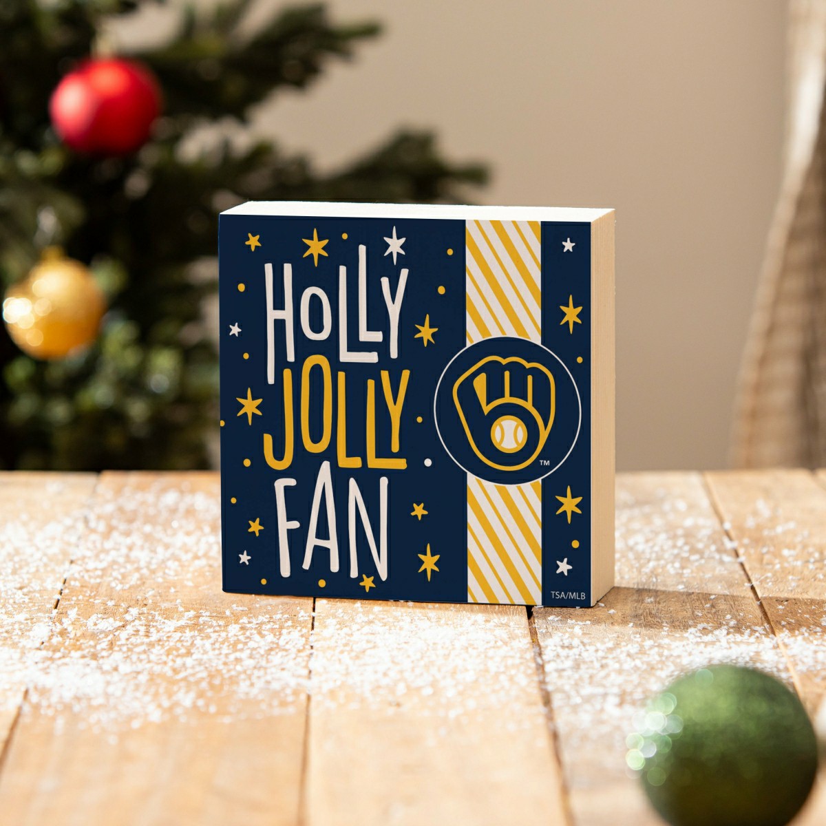 Milwaukee Brewers Block, Holiday, 6x6, MLB, Home
