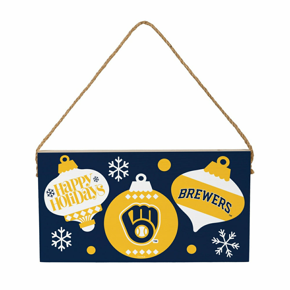 Milwaukee Brewers Holiday Wood Wall Sign, 6x11, MLB, Home
