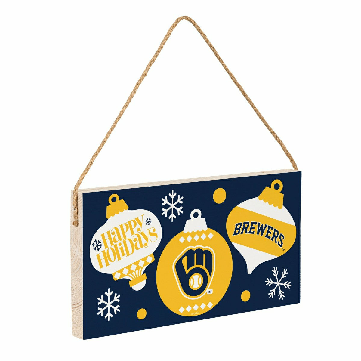Milwaukee Brewers Holiday Wood Wall Sign, 6x11, MLB, Home