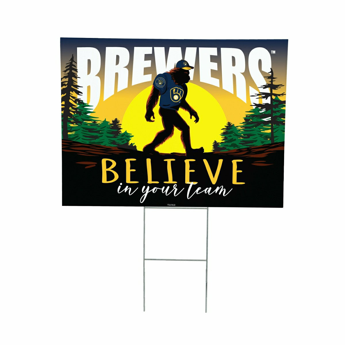 Milwaukee Brewers Yard Sign, Bigfoot, MLB, Home