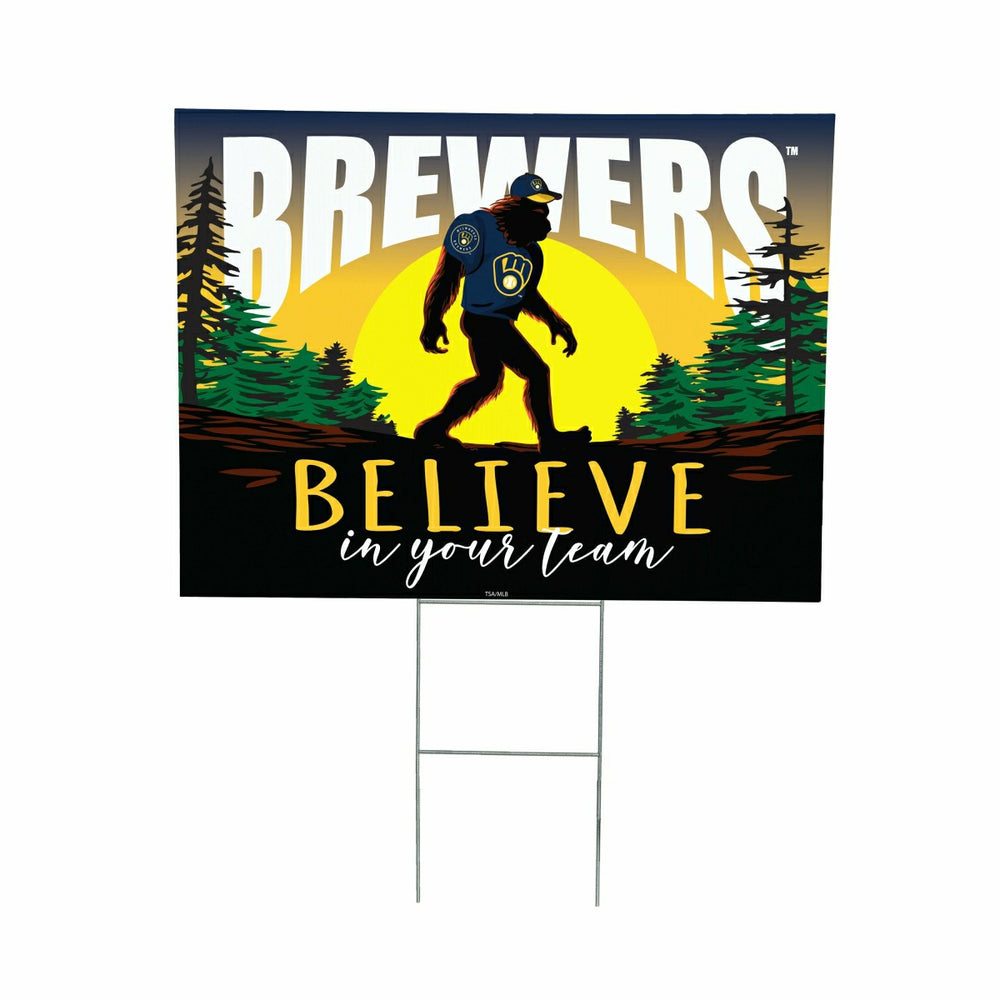 Milwaukee Brewers Yard Sign, Bigfoot, MLB, Home