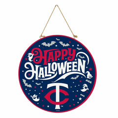 Minnesota Twins Halloween Round Door Décor with Hanging Rope, 18x18, MLB, Home
