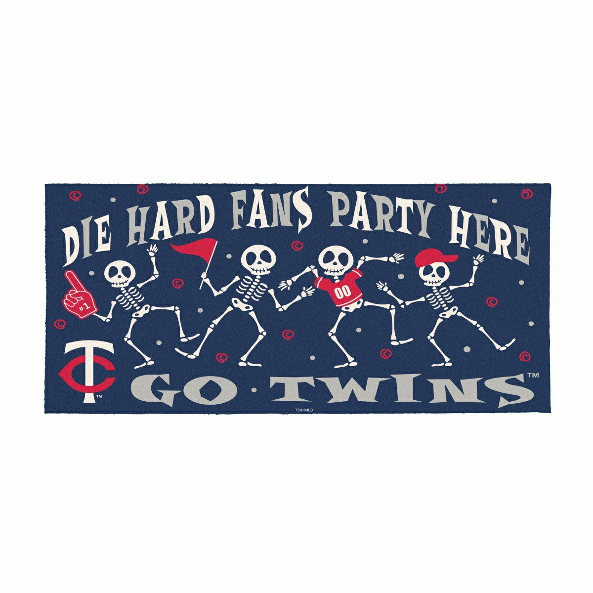 Minnesota Twins Flocked Coir Halloween Sassafras Switch Mat, 22"x10", MLB