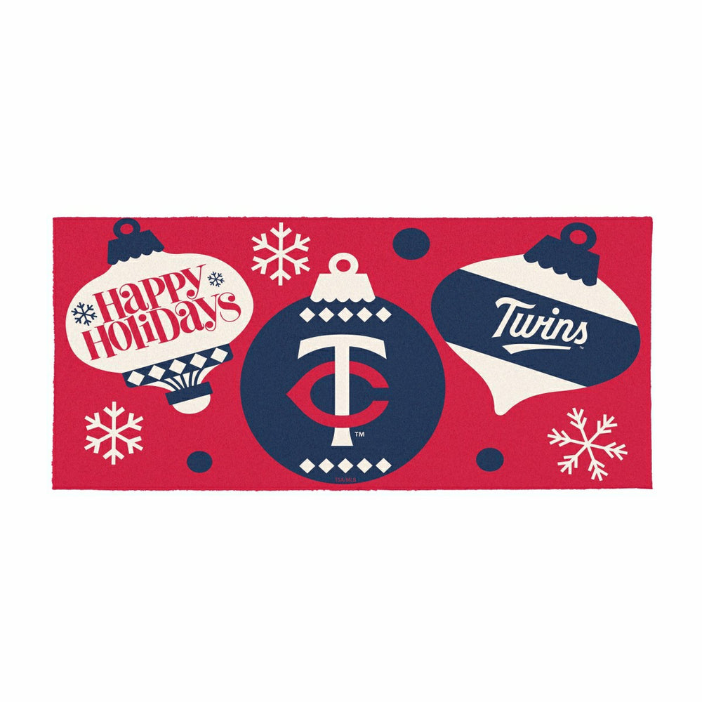 Minnesota Twins Holiday Flocked Coir Sassafras Switch Mat, 22"x10", MLB