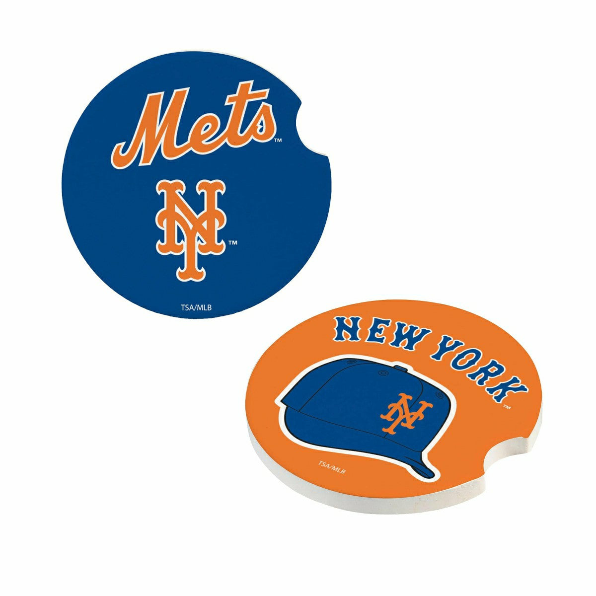 New York Mets Car Coaster Set, 2pc, MLB, Home
