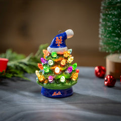 New York Mets 4" Mini LED Tabletop Christmas Tree, Set of 2, MLB, Home