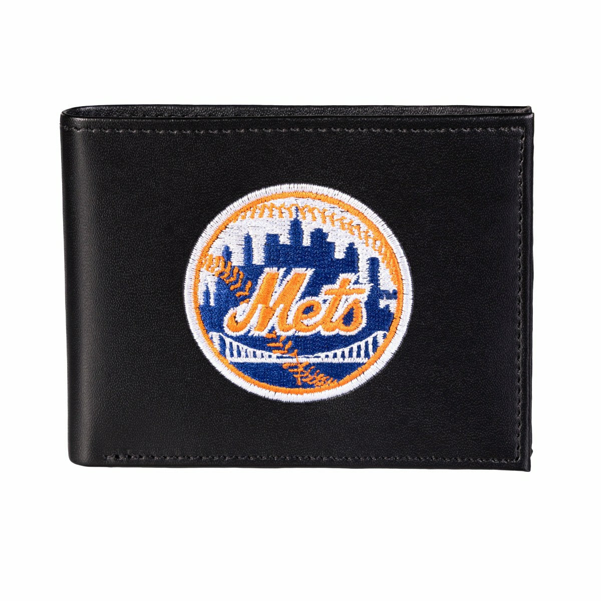 New York Mets Black Bi-Fold Embroidered Wallet, MLB, Home