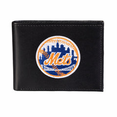 New York Mets Black Bi-Fold Embroidered Wallet, MLB, Home
