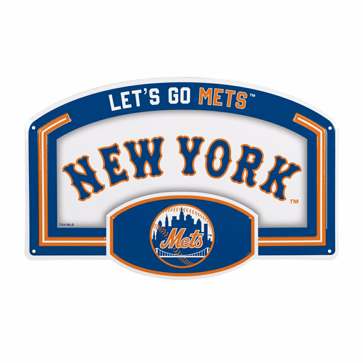 New York Mets USA Embossed Steel Wall Sign, 11" x 17", MLB, Home
