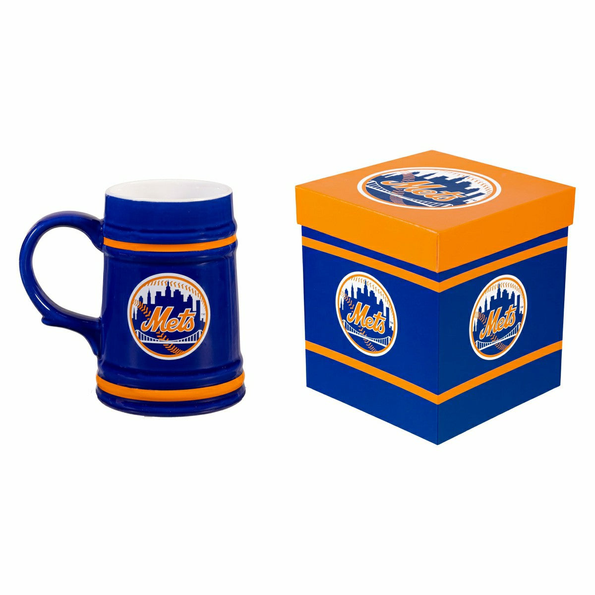 New York Mets Ceramic Stein Cup, 24oz, MLB, Home