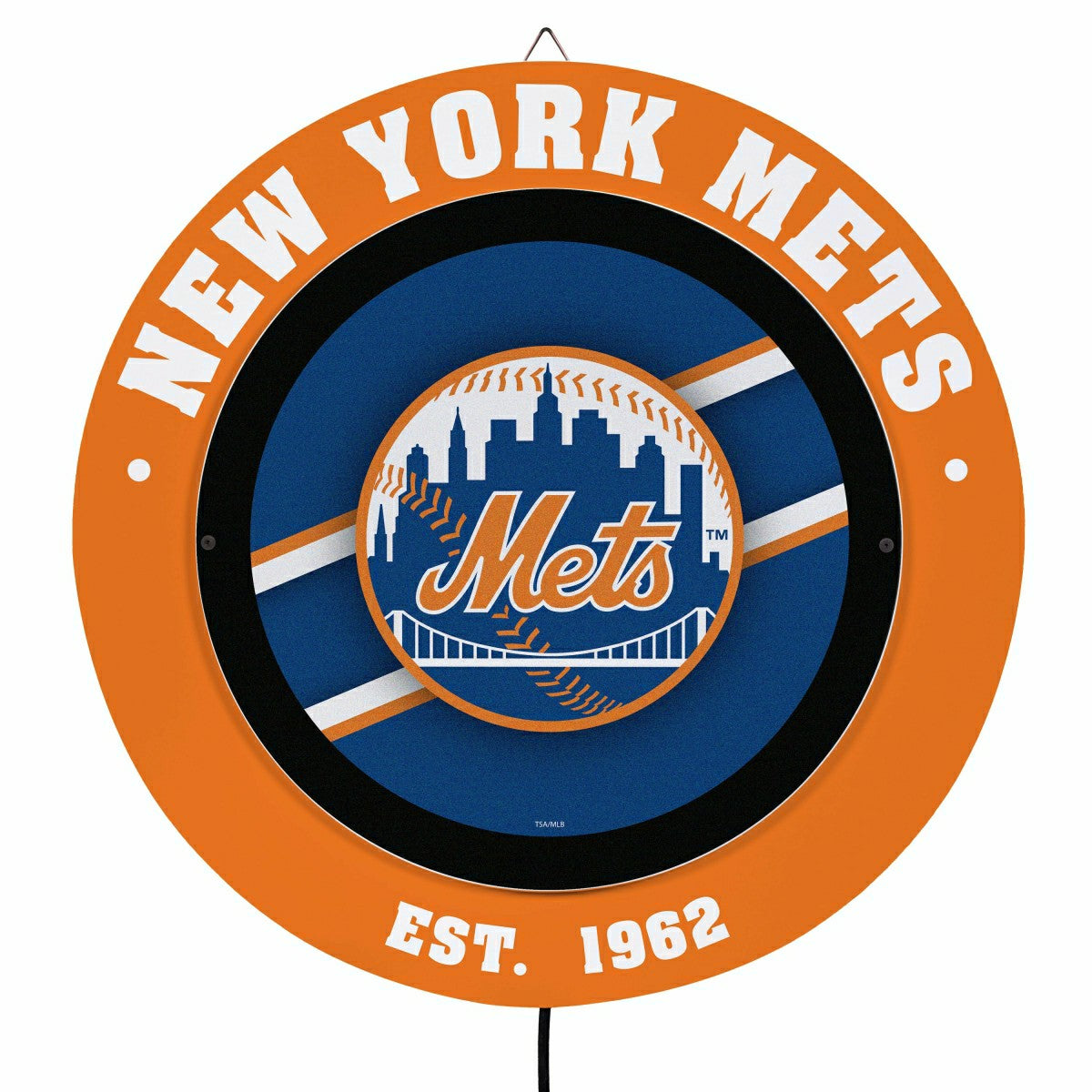 New York Mets, Metal Lite, Round, MLB