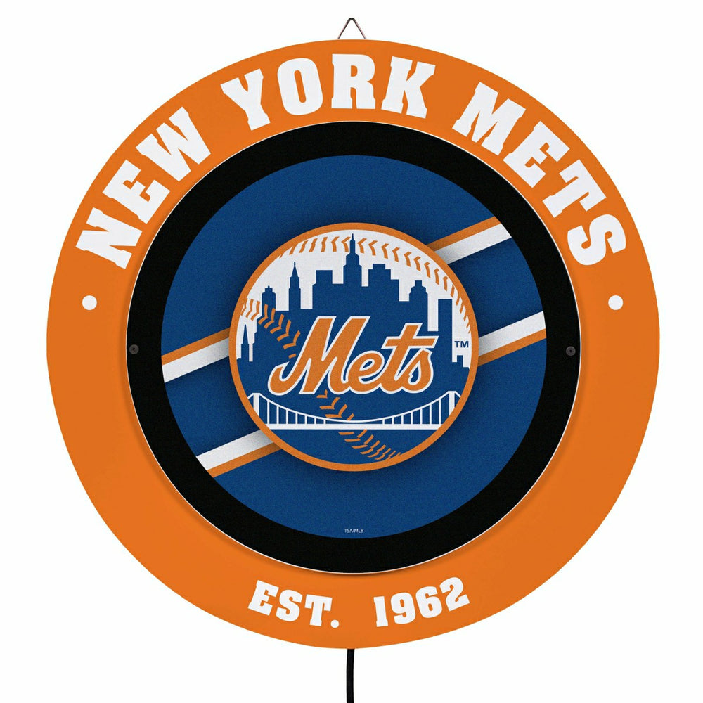 New York Mets, Metal Lite, Round, MLB