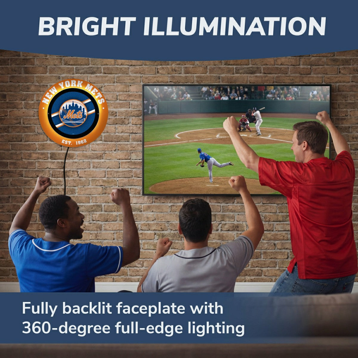 New York Mets, Metal Lite, Round, MLB