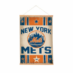 New York Mets, Canvas Wall Tapestry, Medium, 36x24, MLB, Home