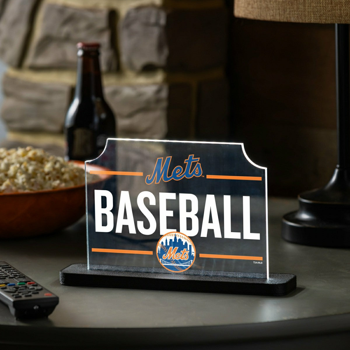 New York Mets Baseball Rectangle Desklite LED Decor, MLB, Home
