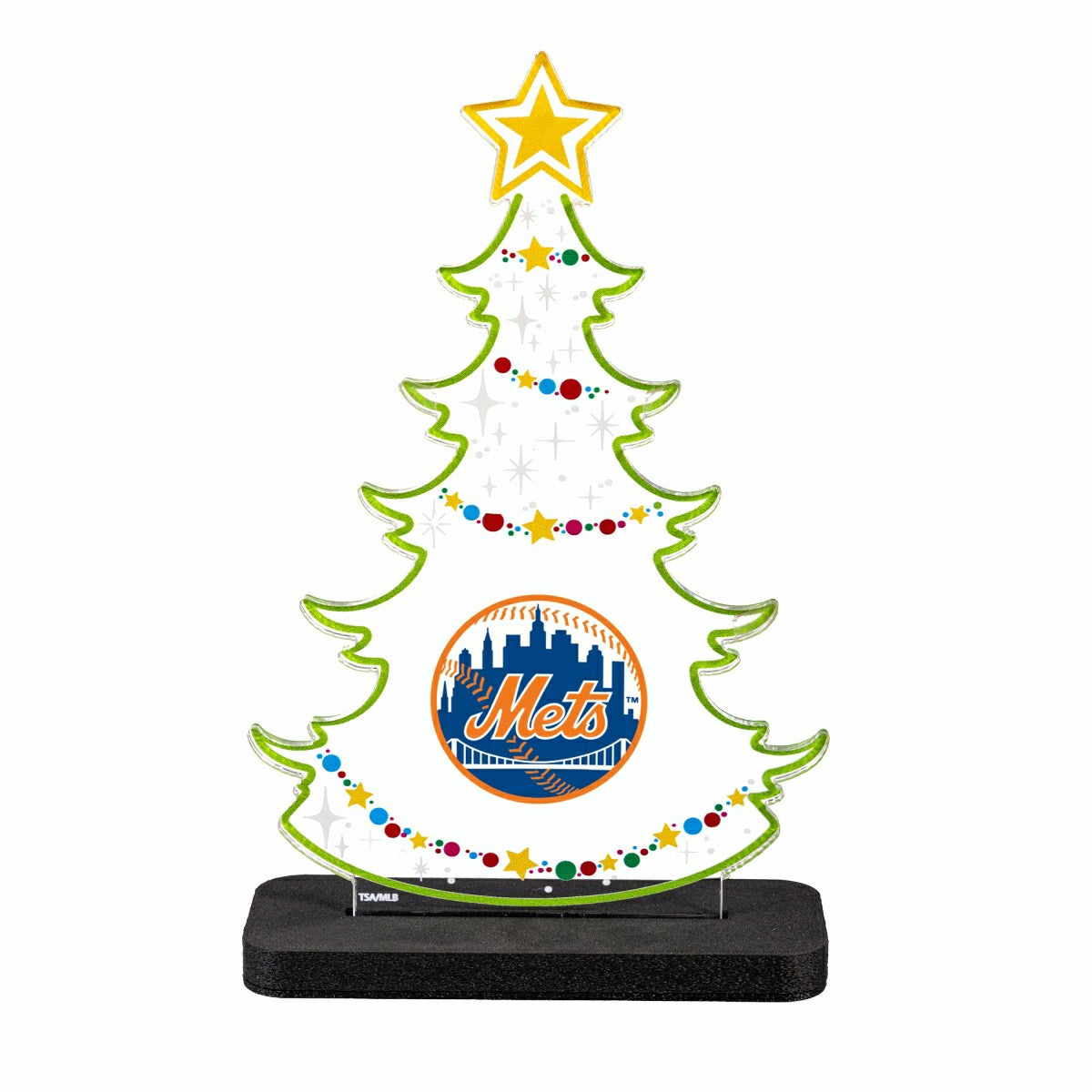 New York Mets Baseball Holiday Tree Desklite LED Decor, MLB, Home