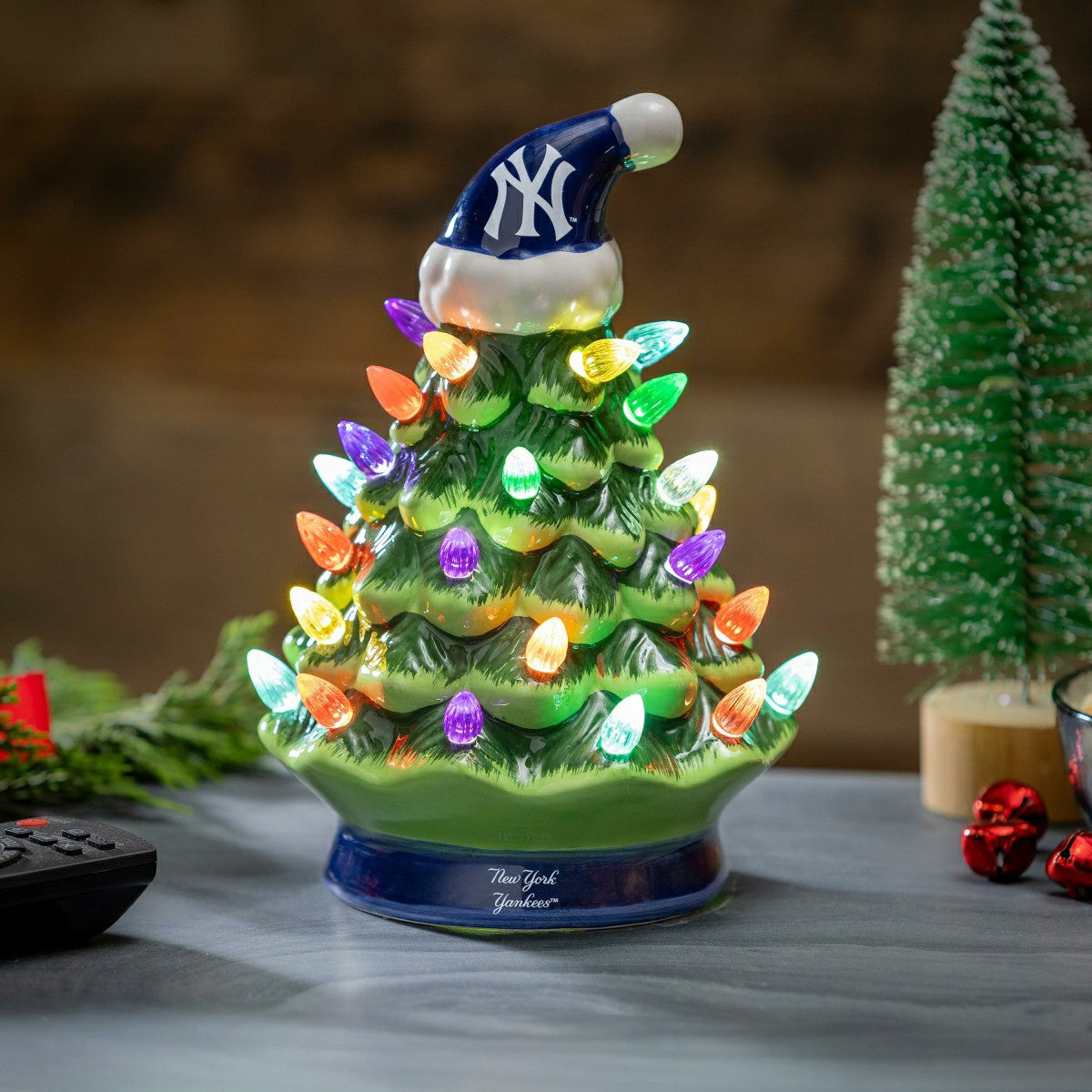 New York Yankees 8" LED Ceramic Christmas Tree, MLB, Home