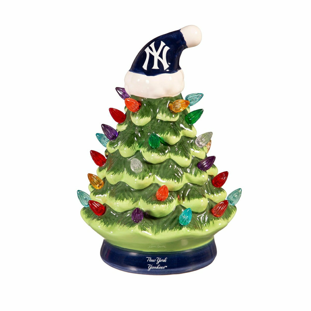 New York Yankees 8" LED Ceramic Christmas Tree, MLB, Home