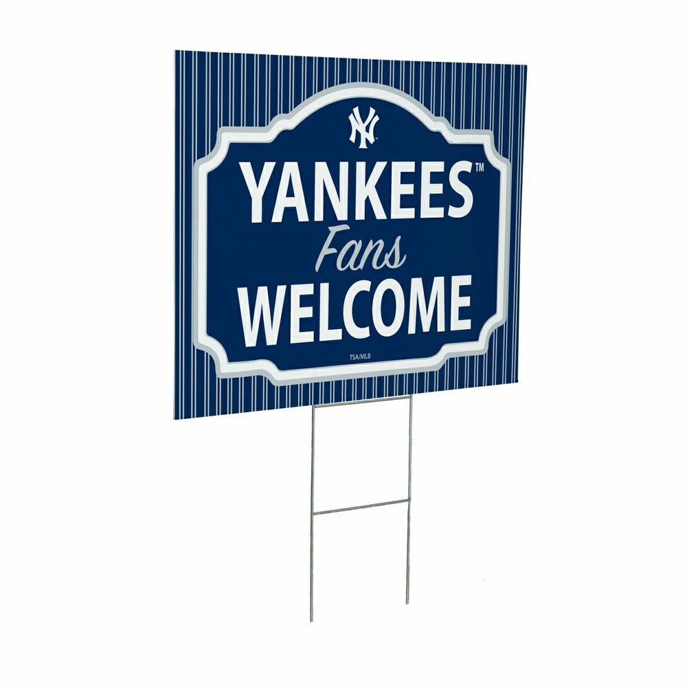 New York Yankees Coroplast Yard Sign, "Fans Welcome", MLB, Home